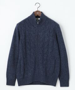 JOSEPH ABBOUD / ジョセフ アブード カーディガン・ボレロ | 【ラムウール使用】ビッグケーブル柄 フルZIPニット