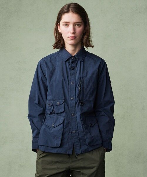 JOSEPH ABBOUD/ジョセフ アブード 【軽量/ストレッチ/ECO撥水】ライトワッシャーストレッチ アウトドア シャツ ネイビー系 1 JOSEPH ABBOUD/ジョセフ アブード 【軽量/ストレッチ/ECO撥水】ライトワッシャーストレッチ アウトドア シャツ ネイビー系 1