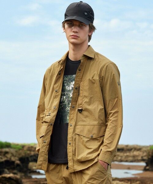 JOSEPH ABBOUD/ジョセフ アブード 【軽量/ストレッチ/ECO撥水】ライトワッシャーストレッチ アウトドア シャツ ベージュ系 L JOSEPH ABBOUD/ジョセフ アブード 【軽量/ストレッチ/ECO撥水】ライトワッシャーストレッチ アウトドア シャツ ベージュ系 L
