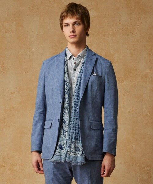 JOSEPH ABBOUD / ジョセフ アブード テーラードジャケット | 【清涼/ストレッチ】ストレッチリネンシャンブレー ジャケット | 詳細3