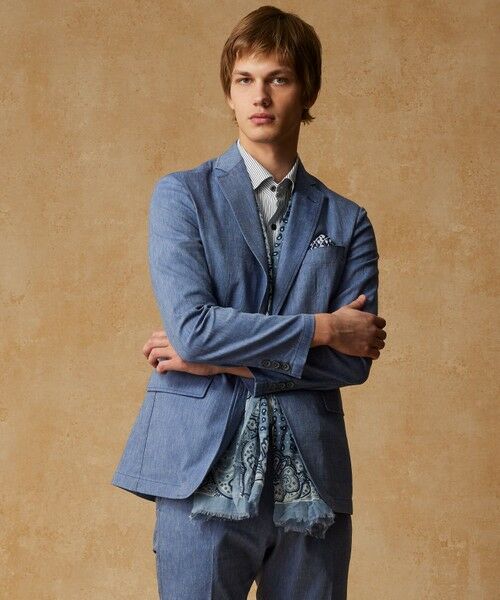 JOSEPH ABBOUD / ジョセフ アブード テーラードジャケット | 【清涼/ストレッチ】ストレッチリネンシャンブレー ジャケット | 詳細4