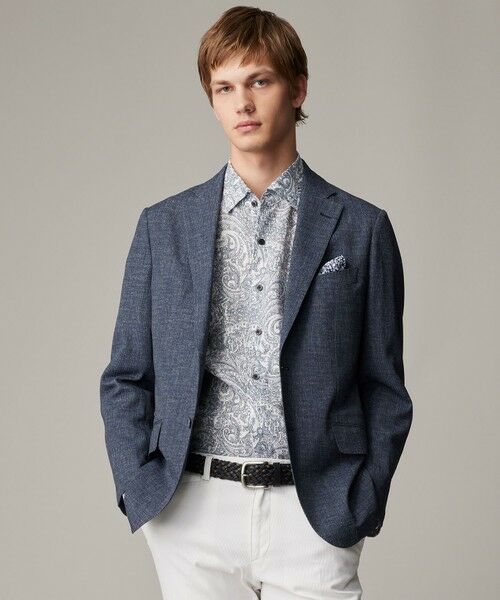JOSEPH ABBOUD/ジョセフ アブード 【弱撥水/イージーケア/軽量/ストレッチ】クールピケ ジャケット ダルブルー系 L JOSEPH ABBOUD/ジョセフ アブード 【弱撥水/イージーケア/軽量/ストレッチ】クールピケ ジャケット ダルブルー系 L