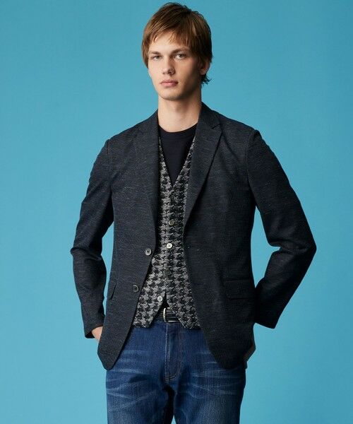 JOSEPH ABBOUD/ジョセフ アブード 【弱撥水/イージーケア/軽量/ストレッチ】クールピケ ジャケット ネイビー系 L JOSEPH ABBOUD/ジョセフ アブード 【弱撥水/イージーケア/軽量/ストレッチ】クールピケ ジャケット ネイビー系 L