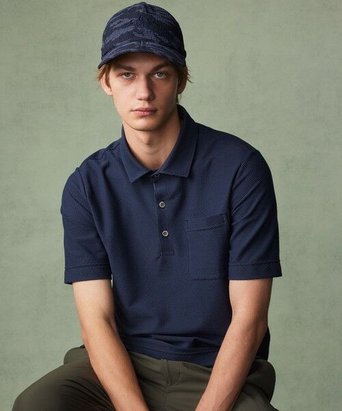 JOSEPH ABBOUD / ジョセフ アブード ポロシャツ | 【MADE IN JAPAN/吸水速乾】ダイヤモンドワッフル アウトドア ポロシャツ | 詳細5