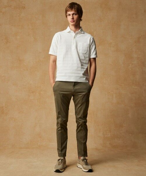 JOSEPH ABBOUD / ジョセフ アブード ポロシャツ | クールビズ【オーガニックコットン使用・日本素材】リンクスボーダー ポロシャツ | 詳細1