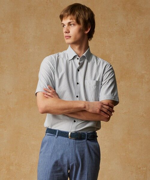 JOSEPH ABBOUD / ジョセフ アブード シャツ・ブラウス | 【キングサイズ・イージーケア・ストレッチ】コンパクトジャージーヘアラインストライプ シャツ | 詳細3
