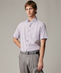 JOSEPH ABBOUD / ジョセフ アブード シャツ・ブラウス | 【キングサイズ・ビジネスシーンに最適・サステイナブル】ソアロンンシャンブレープリント 半袖 シャツ