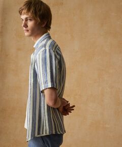 JOSEPH ABBOUD / ジョセフ アブード シャツ・ブラウス | 【キングサイズ・麻100％・軽い・涼しい】 モイスチャーリネンストライプシャツ