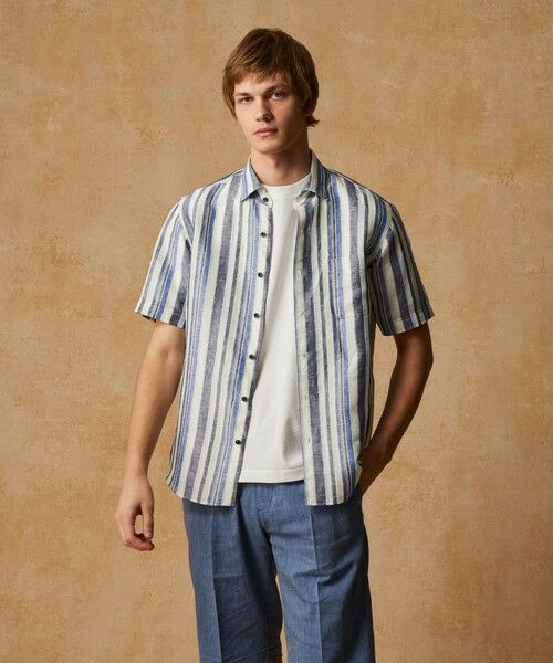 JOSEPH ABBOUD / ジョセフ アブード シャツ・ブラウス | 【キングサイズ・麻100％・軽い・涼しい】 モイスチャーリネンストライプシャツ | 詳細3