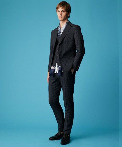 JOSEPH ABBOUD / ジョセフ アブード シャツ・ブラウス | 【キングサイズ・麻100％・軽い・涼しい】 モイスチャーリネンバンドカラーシャツ | 詳細1