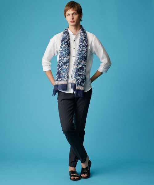 JOSEPH ABBOUD / ジョセフ アブード シャツ・ブラウス | 【キングサイズ・麻100％・軽い・涼しい】 モイスチャーリネンバンドカラーシャツ | 詳細3