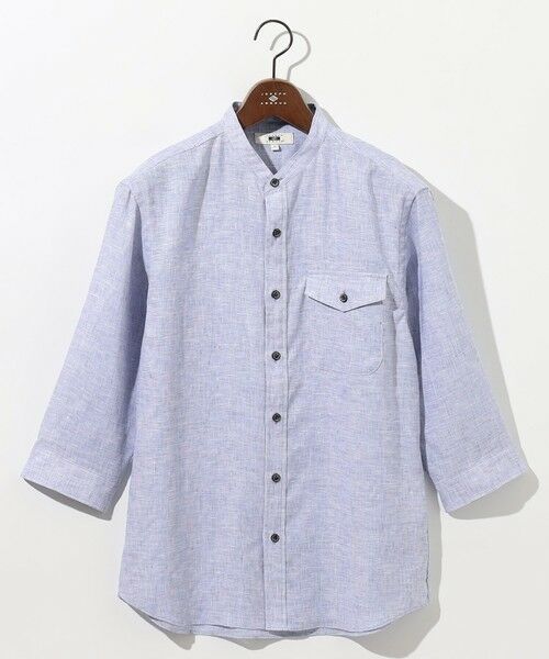 JOSEPH ABBOUD / ジョセフ アブード シャツ・ブラウス | 【キングサイズ・麻100％・軽い・涼しい】 モイスチャーリネンバンドカラーシャツ | 詳細7