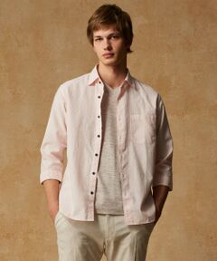 JOSEPH ABBOUD / ジョセフ アブード シャツ・ブラウス | 【キングサイズ・サスティナブル・７分袖】コットンリヨセルリネンコードストライプ シャツ