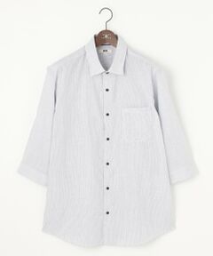 JOSEPH ABBOUD / ジョセフ アブード シャツ・ブラウス | 【キングサイズ・サスティナブル・７分袖】コットンリヨセルリネンコードストライプ シャツ