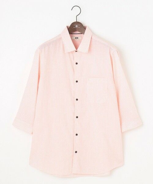 JOSEPH ABBOUD / ジョセフ アブード シャツ・ブラウス | 【キングサイズ・サスティナブル・7分袖】コットンリヨセルリネンコードストライプ シャツ | 詳細4