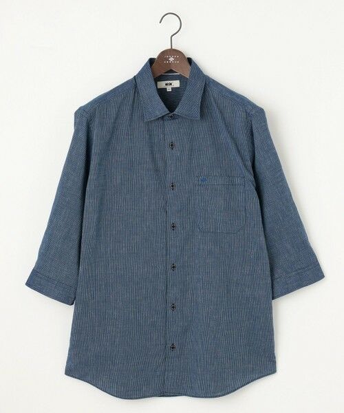 JOSEPH ABBOUD / ジョセフ アブード シャツ・ブラウス | 【キングサイズ・サスティナブル・7分袖】コットンリヨセルリネンコードストライプ シャツ | 詳細18