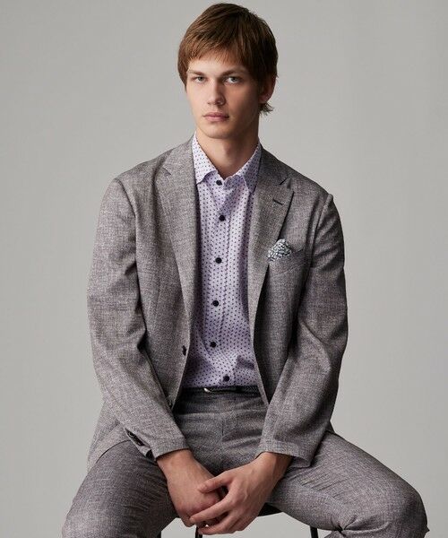 JOSEPH ABBOUD / ジョセフ アブード シャツ・ブラウス | 【ビジネスシーンに最適・サステイナブル】ソアロンンシャンブレープリント 半袖 シャツ | 詳細9