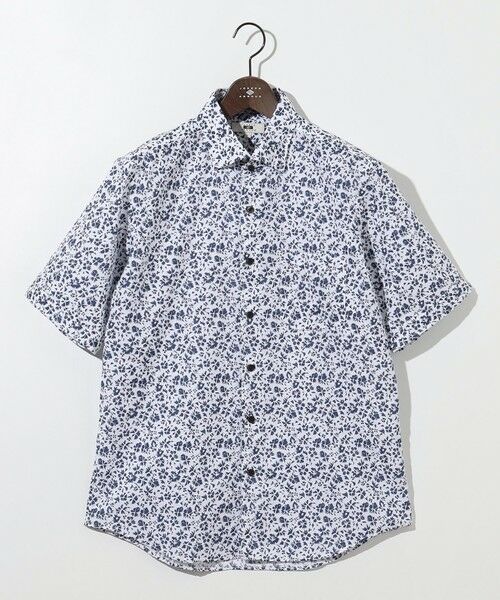 JOSEPH ABBOUD/ジョセフ アブード 【サスティナブル】コットンリヨセルリネンフラワープリント シャツ ネイビー系5 LL JOSEPH ABBOUD/ジョセフ アブード 【サスティナブル】コットンリヨセルリネンフラワープリント シャツ ネイビー系5 LL
