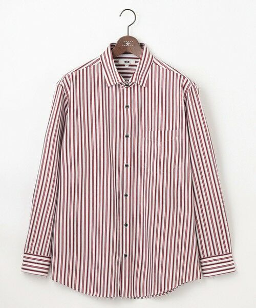 JOSEPH ABBOUD/ジョセフ アブード 【キングサイズ・ストレッチ・イージーケア】ジャージーストライプシャツ ワイン系1 2L JOSEPH ABBOUD/ジョセフ アブード 【キングサイズ・ストレッチ・イージーケア】ジャージーストライプシャツ ワイン系1 2L