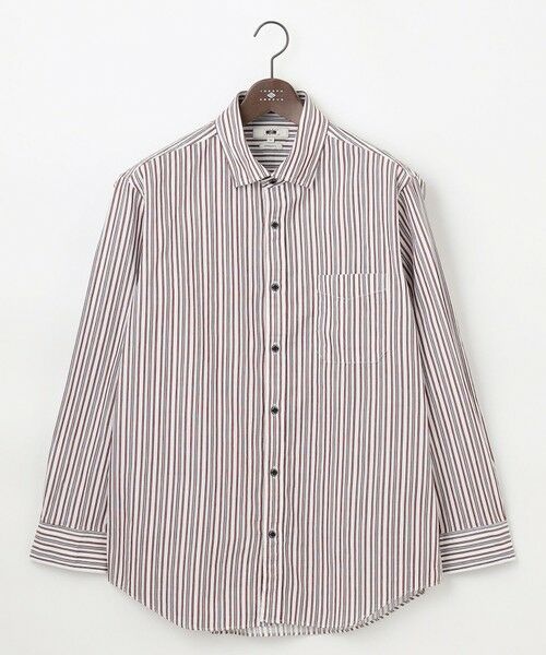 JOSEPH ABBOUD/ジョセフ アブード 【キングサイズ・オーガニックコットン使用】 オーガニックコードストライプ シャツ ワイン系1 3L JOSEPH ABBOUD/ジョセフ アブード 【キングサイズ・オーガニックコットン使用】 オーガニックコードストライプ シャツ ワイン系1 3L