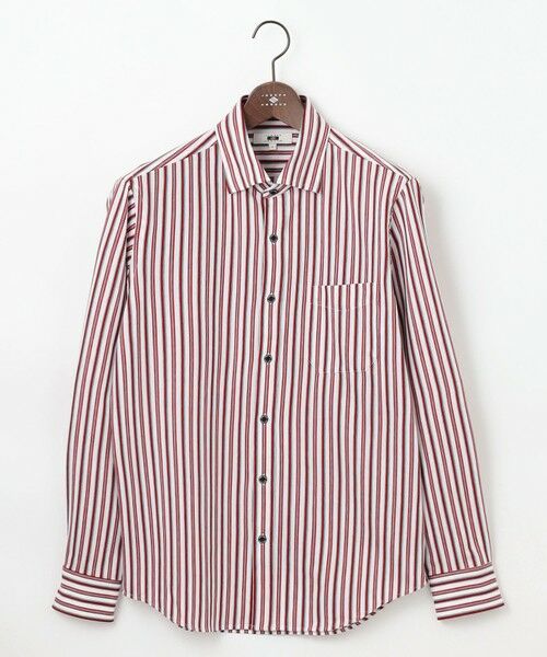 JOSEPH ABBOUD/ジョセフ アブード 【ストレッチ・イージーケア】ジャージーストライプシャツ ワイン系1 M JOSEPH ABBOUD/ジョセフ アブード 【ストレッチ・イージーケア】ジャージーストライプシャツ ワイン系1 M