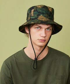 JOSEPH ABBOUD / ジョセフ アブード キャップ | 【折り畳み可】ジャングルリーフプリント ポケッタブルバケット ハット