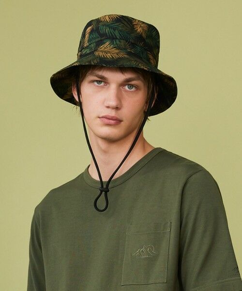 JOSEPH ABBOUD / ジョセフ アブード キャップ | 【折り畳み可】ジャングルリーフプリント ポケッタブルバケット ハット | 詳細1