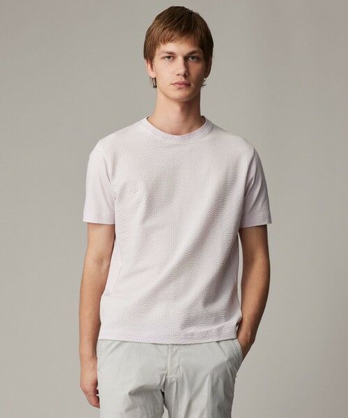 JOSEPH ABBOUD / ジョセフ アブード カットソー | 【キングサイズ・オーガニックコットン使用・日本製】JOEコットンサッカークルーネック Tシャツ | 詳細4