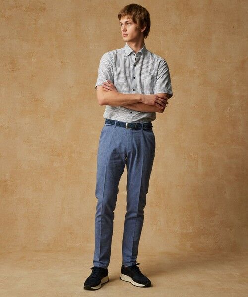 JOSEPH ABBOUD / ジョセフ アブード その他パンツ | 【ウエストも伸びる/清涼/ストレッチ】ストレッチリネンシャンブレーパンツ | 詳細4