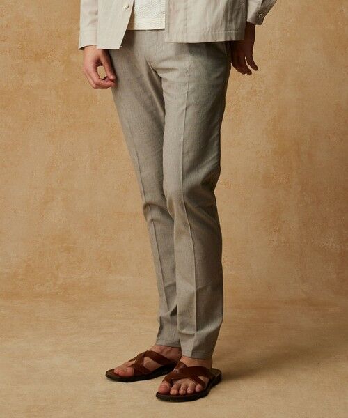 JOSEPH ABBOUD/ジョセフ アブード 【ウエストも伸びる/清涼/ストレッチ】ストレッチリネンシャンブレーパンツ ベージュ系 32 JOSEPH ABBOUD/ジョセフ アブード 【ウエストも伸びる/清涼/ストレッチ】ストレッチリネンシャンブレーパンツ ベージュ系 32