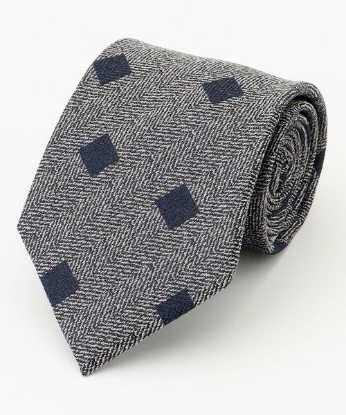 JOSEPH ABBOUD/ジョセフ アブード 【日本縫製】シャンブレーヘリンボーンスクエアジャガード ネクタイ グレー系7 F JOSEPH ABBOUD/ジョセフ アブード 【日本縫製】シャンブレーヘリンボーンスクエアジャガード ネクタイ グレー系7 F