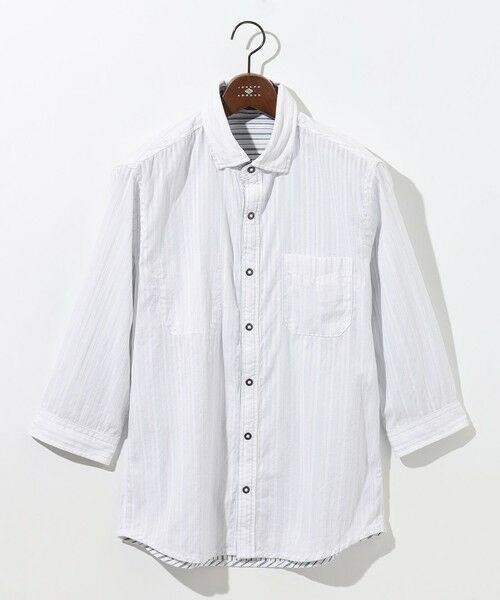 JOSEPH ABBOUD / ジョセフ アブード シャツ・ブラウス | 【キングサイズ・2WAY/】ライトリバーシブルストライプシャツ | 詳細1