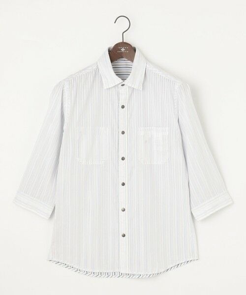 JOSEPH ABBOUD/ジョセフ アブード 【2WAY/オーガニックコットン使用】ライトリバーシブルストライプシャツ ホワイト系1 M JOSEPH ABBOUD/ジョセフ アブード 【2WAY/オーガニックコットン使用】ライトリバーシブルストライプシャツ ホワイト系1 M