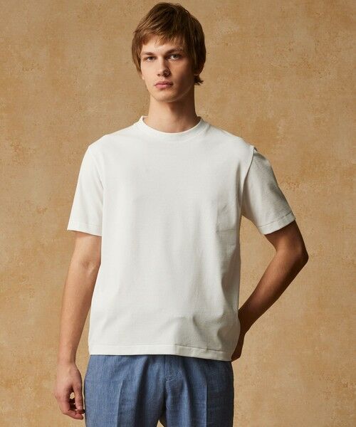 JOSEPH ABBOUD / ジョセフ アブード カットソー | 【キングサイズ・和紙ニット/日本素材・縫製/ 軽量/通気性/速乾性】和紙フライス Tシャツ | 詳細6