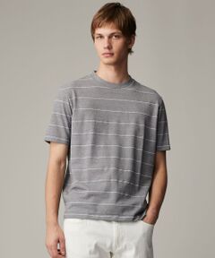 JOSEPH ABBOUD / ジョセフ アブード カットソー | 【キングサイズ・和紙ニット/日本素材・縫製/ 軽量/通気性/速乾性】和紙フライスボーダー Tシャツ