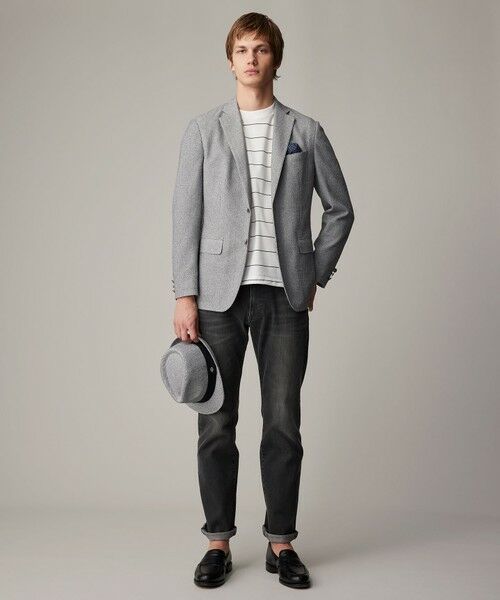 JOSEPH ABBOUD / ジョセフ アブード カットソー | 【キングサイズ・和紙ニット/日本素材・縫製/ 軽量/通気性/速乾性】和紙フライスボーダー Tシャツ | 詳細3