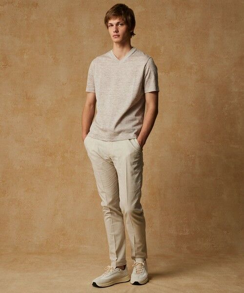 JOSEPH ABBOUD / ジョセフ アブード カットソー | 【キングサイズ・リネン素材/吸水速乾/日本素材】リネンハニカム Vネック Tシャツ | 詳細2