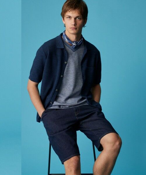 JOSEPH ABBOUD / ジョセフ アブード カットソー | 【キングサイズ・リネン素材/吸水速乾/日本素材】リネンハニカム Vネック Tシャツ | 詳細17