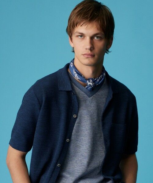 JOSEPH ABBOUD / ジョセフ アブード カットソー | 【キングサイズ・リネン素材/吸水速乾/日本素材】リネンハニカム Vネック Tシャツ | 詳細18