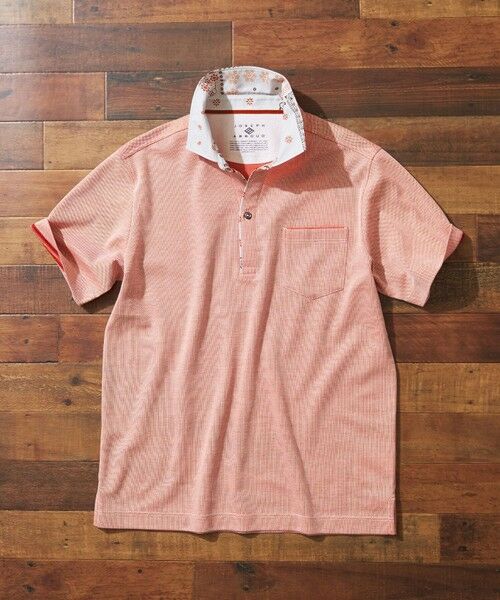 JOSEPH ABBOUD / ジョセフ アブード ポロシャツ | 【キングサイズ・愛されて20年！オーガニックコットン使用】 バンダナプリント ダディ ポロシャツ | 詳細4