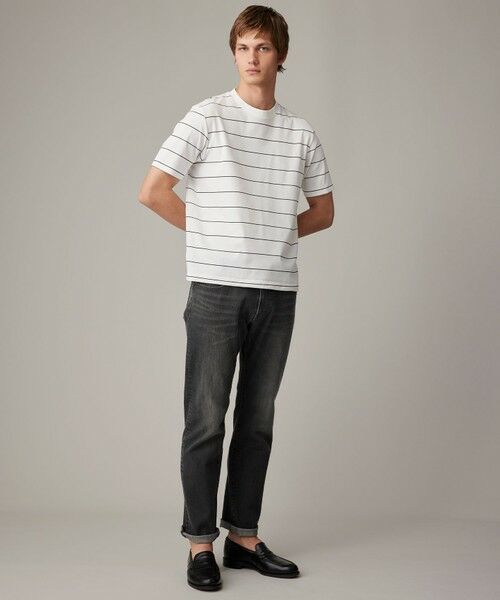 JOSEPH ABBOUD / ジョセフ アブード カットソー | 【和紙ニット/日本素材・縫製/ 軽量/通気性/速乾性】和紙フライスボーダー Tシャツ | 詳細1