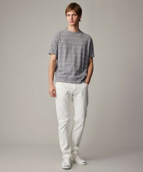 JOSEPH ABBOUD / ジョセフ アブード カットソー | 【和紙ニット/日本素材・縫製/ 軽量/通気性/速乾性】和紙フライスボーダー Tシャツ | 詳細7