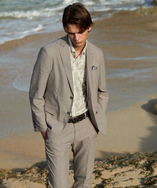 JOSEPH ABBOUD / ジョセフ アブード シャツ・ブラウス | 【吸水速乾/ストレッチ/ノルマンディーリネン】リネンハニカム プリントジャージー シャツ | 詳細1