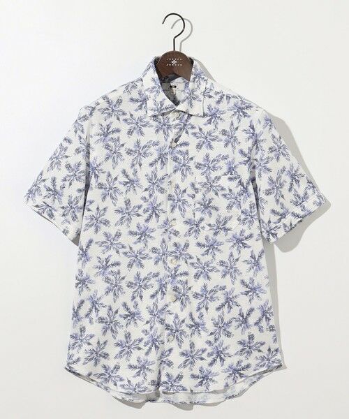 JOSEPH ABBOUD / ジョセフ アブード シャツ・ブラウス | 【吸水速乾/ストレッチ/ノルマンディーリネン】リネンハニカム プリントジャージー シャツ | 詳細6