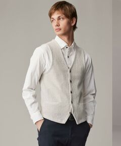 JOSEPH ABBOUD / ジョセフ アブード ベスト | 【キングサイズ・和紙使用エコ素材/日本素材/軽量/通気性/速乾性】和紙ムリネ ニット ベスト