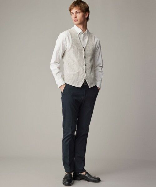 JOSEPH ABBOUD / ジョセフ アブード ベスト | 【キングサイズ・和紙使用エコ素材/日本素材/軽量/通気性/速乾性】和紙ムリネ ニット ベスト | 詳細1