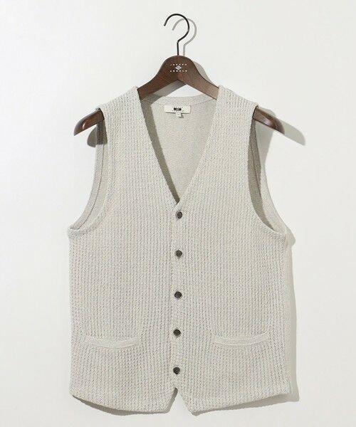 JOSEPH ABBOUD / ジョセフ アブード ベスト | 【キングサイズ・和紙使用エコ素材/日本素材/軽量/通気性/速乾性】和紙ムリネ ニット ベスト | 詳細4