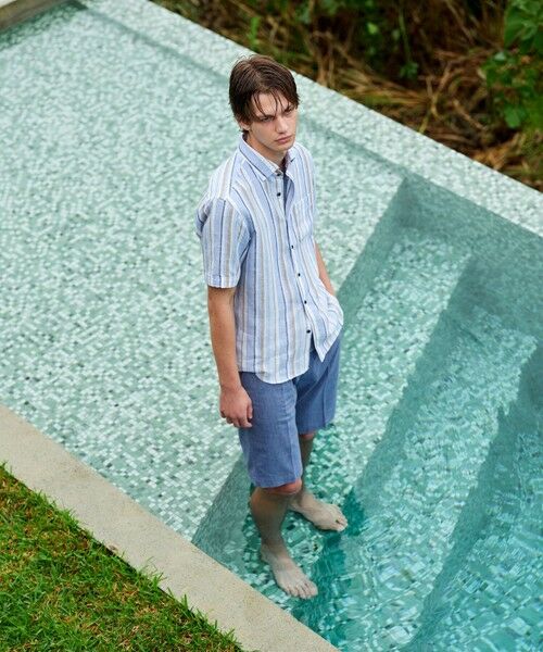 JOSEPH ABBOUD / ジョセフ アブード その他パンツ | 【キングサイズ・ウエストも伸びる/清涼/ストレッチ】ストレッチリネンシャンブレーショートパンツ | 詳細10