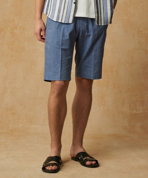 JOSEPH ABBOUD / ジョセフ アブード その他パンツ | 【キングサイズ・ウエストも伸びる/清涼/ストレッチ】ストレッチリネンシャンブレーショートパンツ | 詳細12