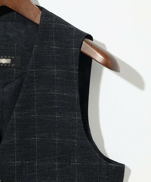 JOSEPH ABBOUD / ジョセフ アブード ベスト | 【イタリア素材/軽量/ストレッチ】サマーツィードジャージーチェック プリント ベスト | 詳細5